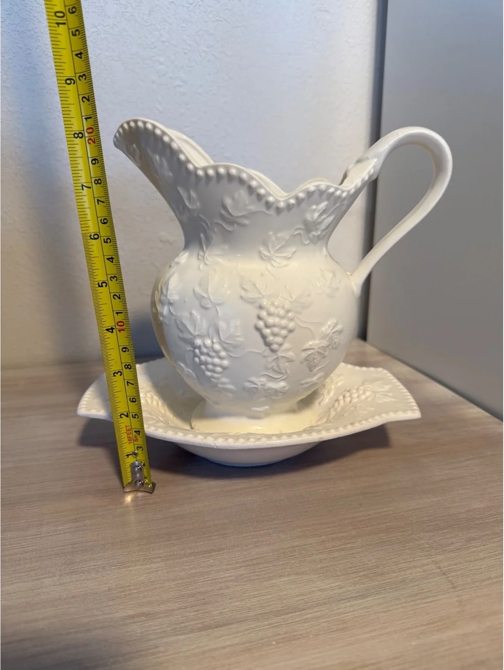 Vintage Ardco Fine Quality Dallas White Pitcher Made in Japan Shabby